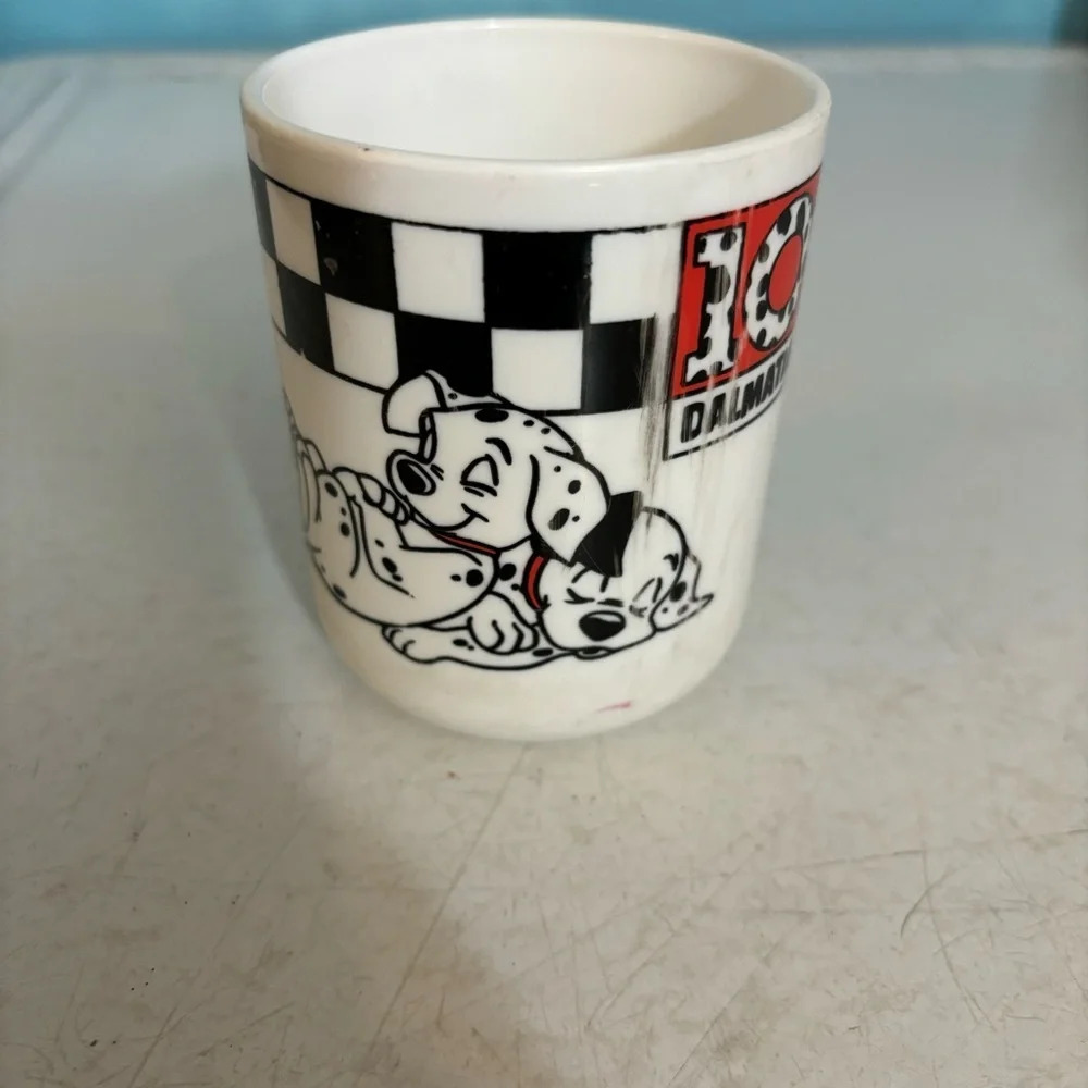 🛍️3/$30 Vintage Disney 101 Dalmatians small kids white plastic cup